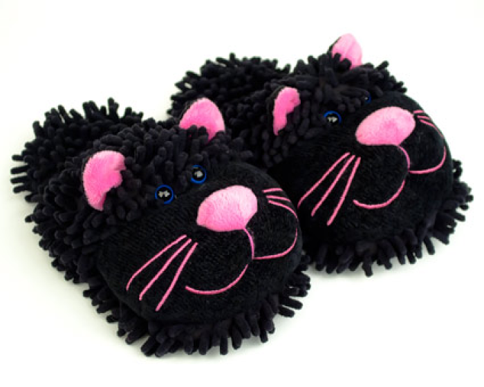 furry cat slippers
