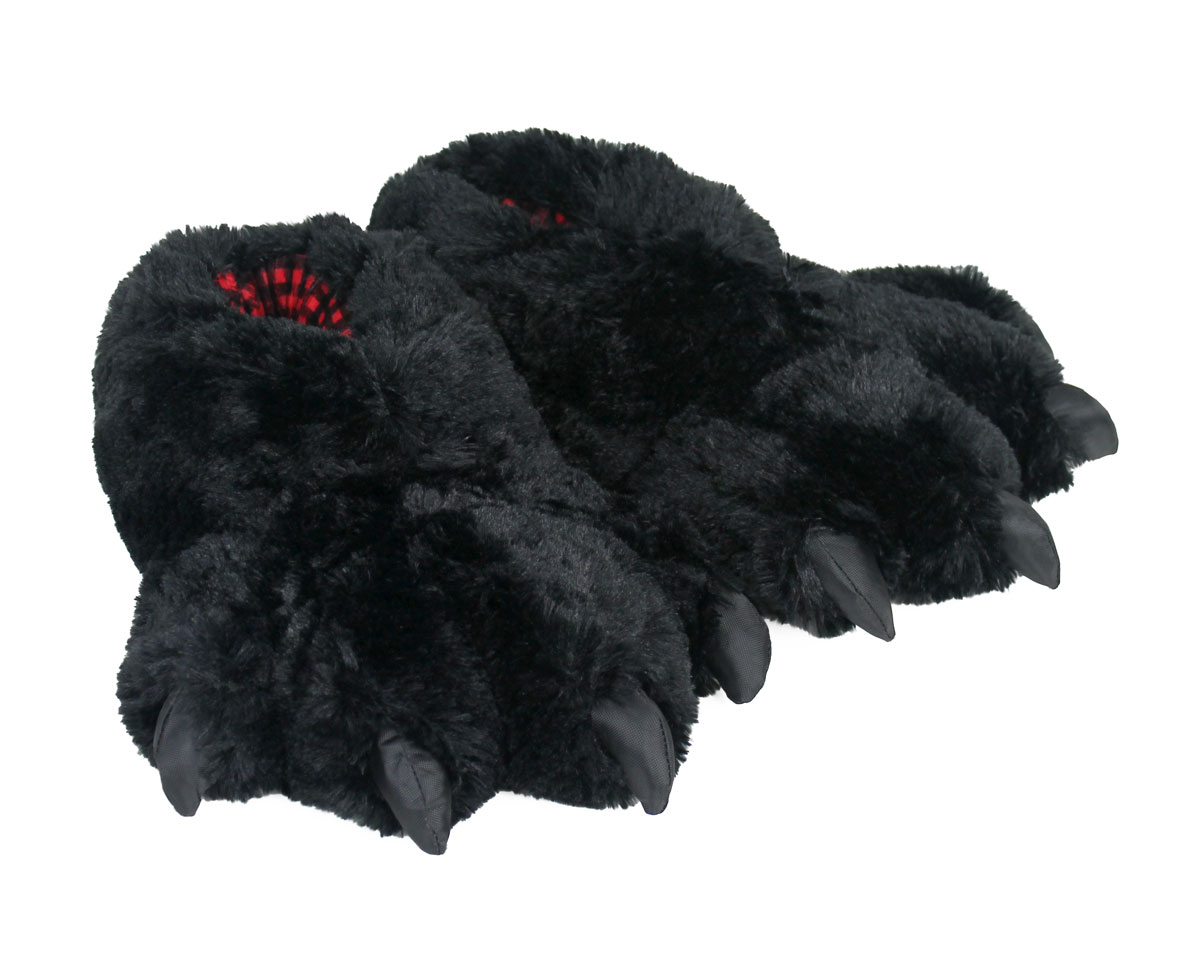 Black Bear Paw Slippers | Bear Slippers