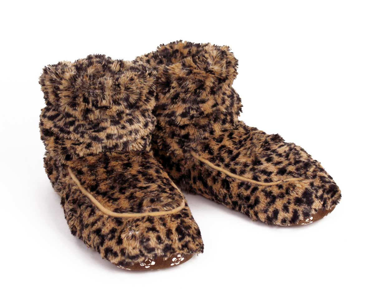 Cozy Leopard Slippers Boots | Microwavable Slippers