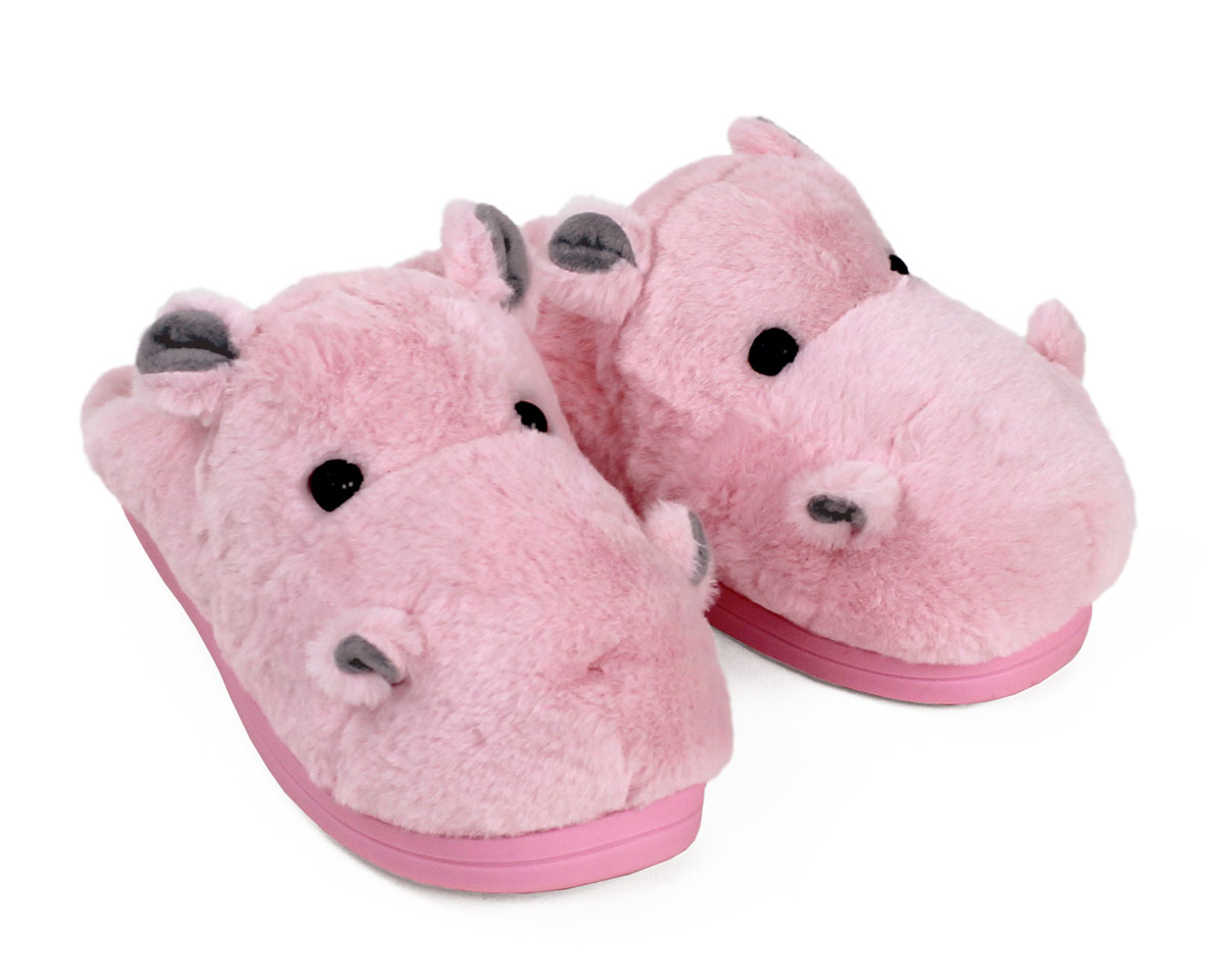 reinigen Trappenhuis segment Fuzzy Pink Hippo Slippers | Hippopotamus Slippers