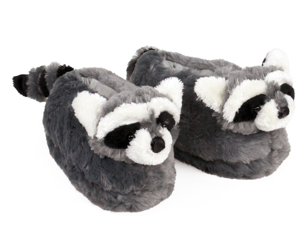 Raccoon Slippers | Plush Raccoon Animal Slippers