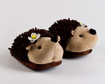 Kids Fuzzy Hedgehog Animal Slippers