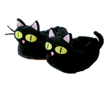 black cat slippers for adults